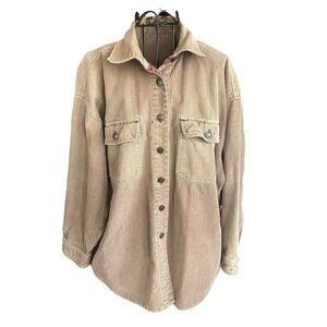 Brown Corduroy Jacket Shacket Shirt Women's Large